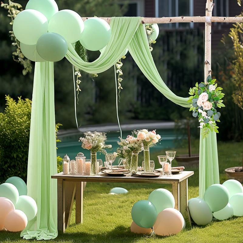 Wedding Arch Draping Fabric Veil Chiffon Beauty Gauze Wrinkle Resistant Outdoor Lawn Ceremony Backdrop Decoration Marriage