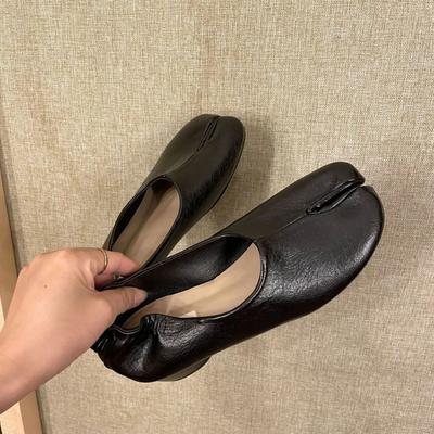 Модные IPPEUM Женские туфли с раздельным носком Балетки Мэри Джейн 2024 Новые черные балетки из искусственной кожи