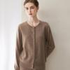 Women's Pure Cashmere Button-Up Round Neck Cardigan Sweater - Autumn/Winter Collection