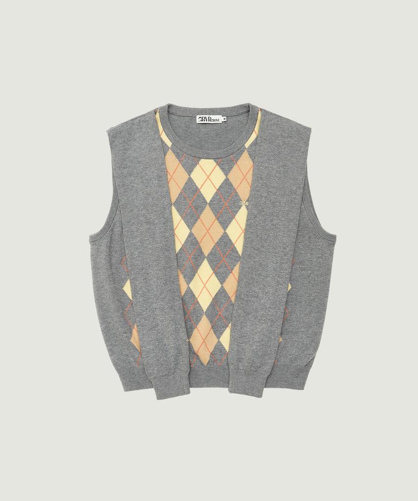 GROVE Veni Argyle Vest (Gray)