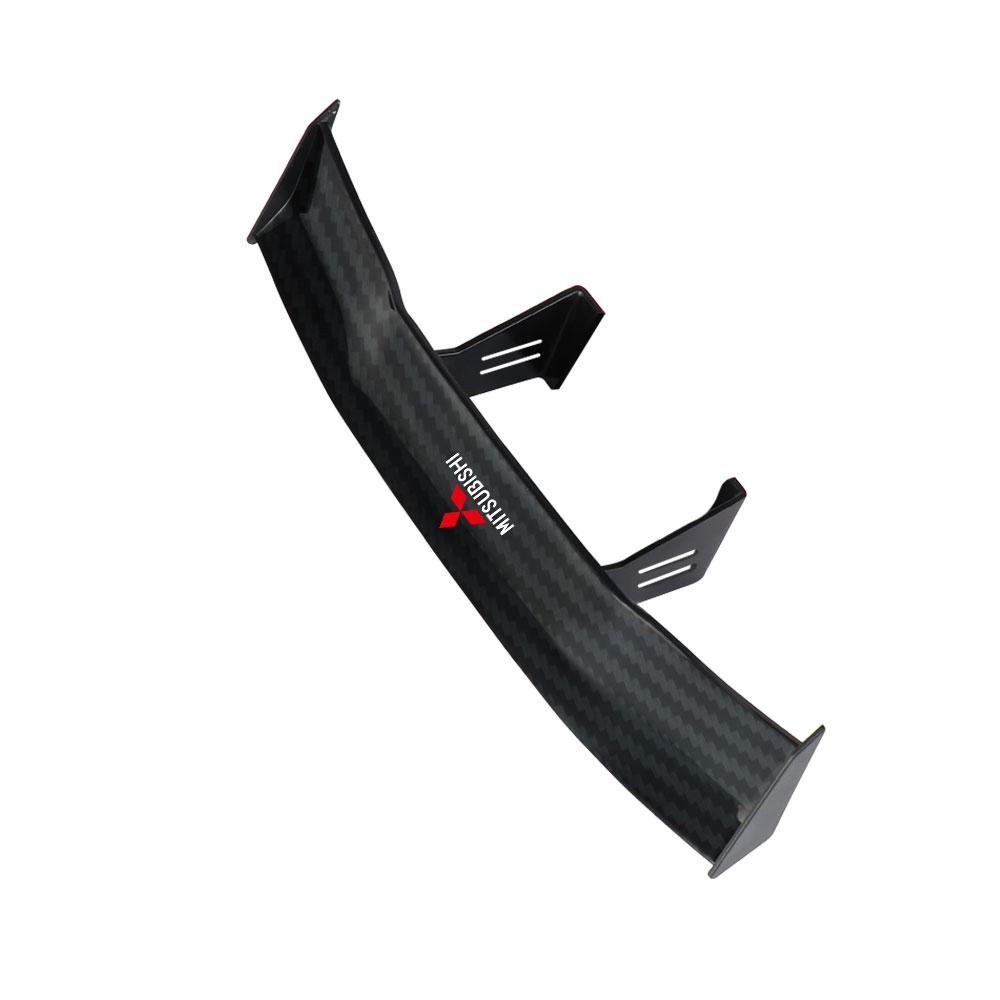 cykzsh1 Carbon Fiber Look 3D Car Mini Tail Wing Auto Rear Spoiler Sticker For Mitsubishi Ralliart Lancer L200 Outlander Pajero ASX Cross