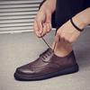 2025 Весна Осень Мужские Броги Плоские Деловые Мужские Повседневные Туфли Модный Бренд Мужской Обуви Черный Коричневый D253