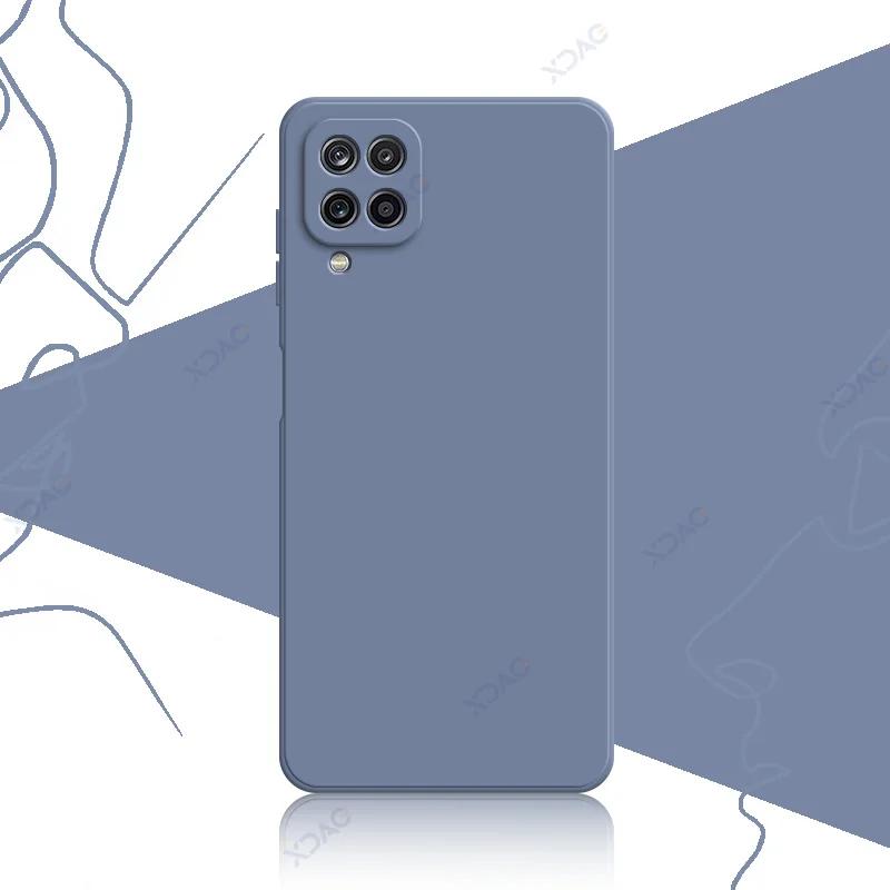 Модный чехол для телефона Samsung Galaxy A12 A22 4G 5G SamsungA12 SamsungA22 квадратный жидкий силиконовый мягкий задний чехол-щиток