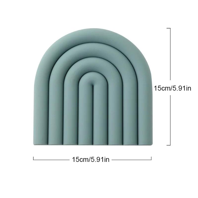 Утолщенная кухонная подставка для кастрюли Радужная силиконовая настольная подставка Подставка Под горячее Прихватка Подставка под тарелку Жаростойкая подставка под сковороду Подставка под чашку