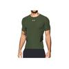 Under Armour Однотонная футболка с принтом логотипа, круглый вырез, короткий рукав, для фитнеса, мужская, цвет Армейский зеленый 1289555-330
