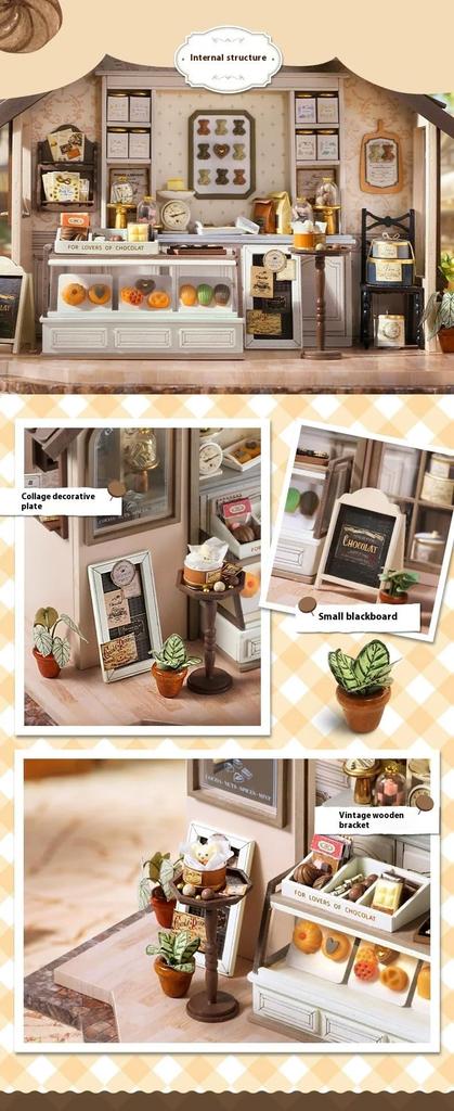 (t-FREAK) Dollhouse DIY Kit Set Miniature, English Instructions, HAPPINESS STORE (DA-005 LEISURELY BAKERY)