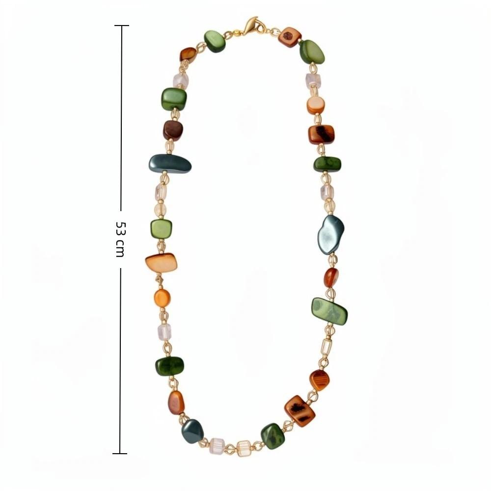 Colorful and Green Antique Necklace Shell Beaded Collarbone Necklace Jewelry & Accessories