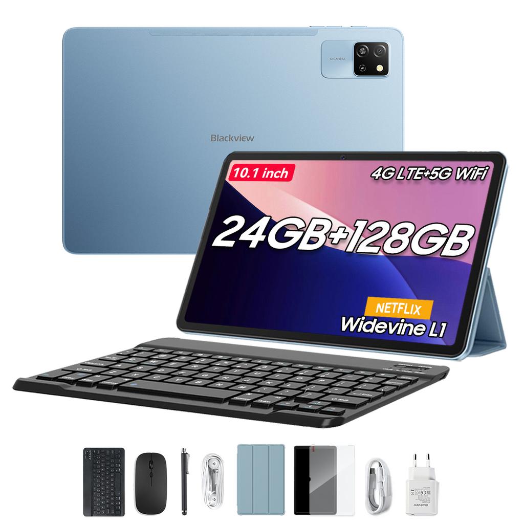 Blackview Планшет Tab 60 Pro SET 10,1 дюйма RAM 24 ГБ ROM 128 ГБ Android 14 WiFi 6 Widevine L1 4G