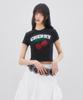 LALAFOX Cherry Hotfix T-Shirt Printed Short Sleeve T-Shirt Black Br2Ch016