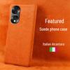 Suede Half-cover Protective Case for Honor 70 Series Smartphones. Slim and High-end Design for Ultimate Protection.