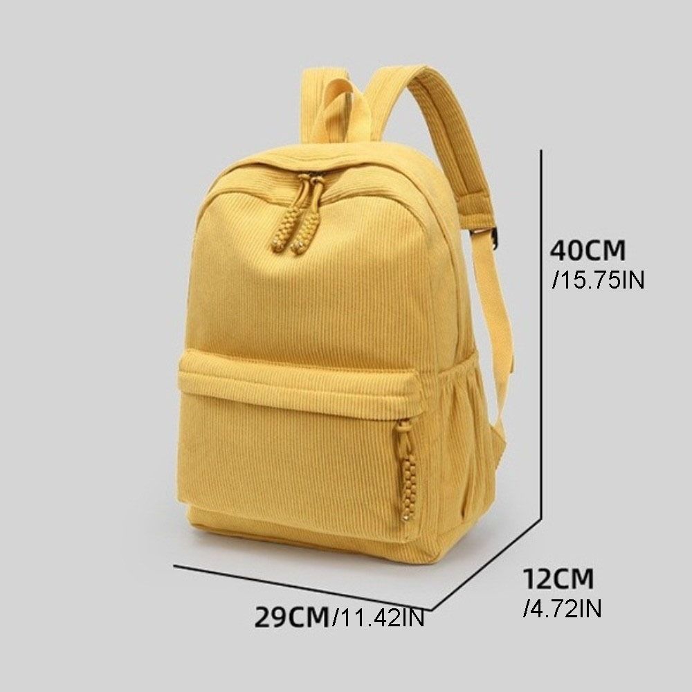 Large Capacity Students School Bag Lightweight Students Daypack Casual Corduroy Backpack Work