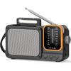 AM FM Радио с Лучшим Приемом, Портативный AM FM Транзистор с Bluetooth, Питание от Сети или Батареек, Аварийное Радио с Кнопочным Управлением, Разъем для Наушников