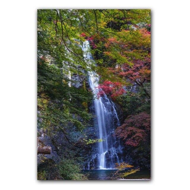 Пейзаж Картина Маслом Лес Водопад Река Красивая Природа Пейзажи Холст Картина Офис Коридор Украшение Дома Фреска Без Рамки