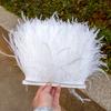 1meter 8 -10cm White Ostrich Feather Trims Natural Black Ostrich Feather For Craft Ribbon Fringe Skirt Party Clothing Plume Decor