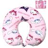 Подушка для шеи с персонажем Sanrio Розовая Трансформируемая Компактная для путешествий в самолете Милая Hello Kitty Cinnamoroll Kuromi Подушка для отдыха для сна 2-сторонняя U-образная