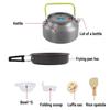 Набор посуды для кемпинга, набор кастрюль и сковородок с антипригарным покрытием и чайником для кемпинга, пеших прогулок, альпинизма