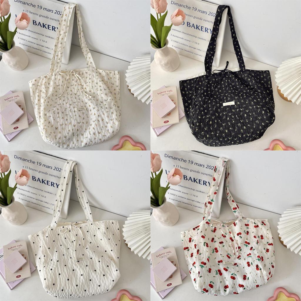 Floral Polyester Tote Bag For Women With Large Capacity And Card Pocket