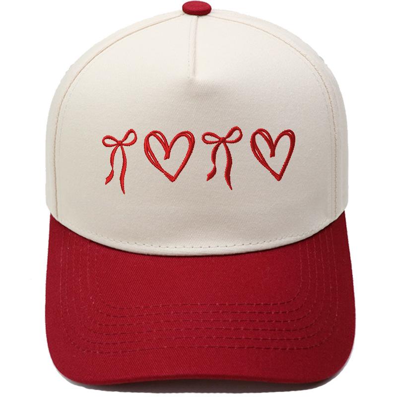 New butterfly love knot truck driver hat embroidery retro leopard print color matching baseball cap European beautiful woman leisure