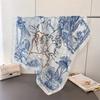 Map Animal Simulation Silk Printing Large Square Scarf Silk Scarf Shawl Headscarf Beach Scarf Neck Scarf Decorative Women'S Scarf