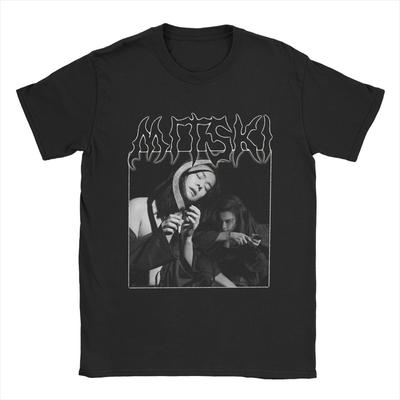 Mitski Земля негостеприимна, и мы тоже Футболка Мужская Юмористические Футболки из Чистого Хлопка Футболка с Коротким Рукавом и О-Образным Вырезом Летние Топы
