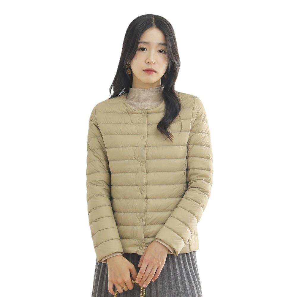 Light Down Jacket Women's Liner V-neck Crew Neck Autumn and Winter New Coat