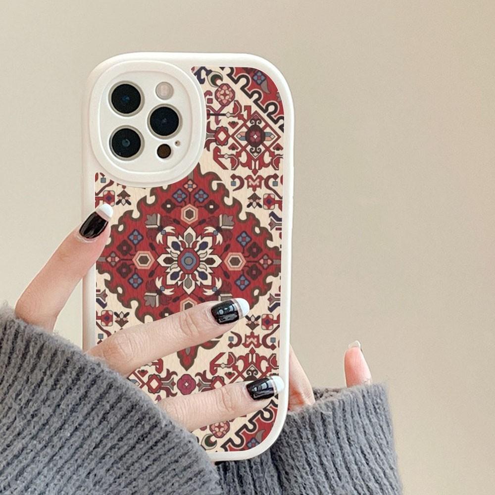 Чехол для телефона 'Персидский ковер Цветочный узор' Жесткая кожа Для IPhone 16 15 14 13 12 Mini 11 14 Pro Max Xs X Xr 7 8 Plus Fundas