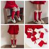 Female Hosiery Children Red Socks Cotton Middle Tube Socks Casual New Year Red Socks Women