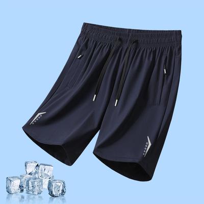 Спортивные шорты мужские летние Ice Silk быстросохнущие дышащие брюки Five Quarter спортивные свободные брюки для бега мужские