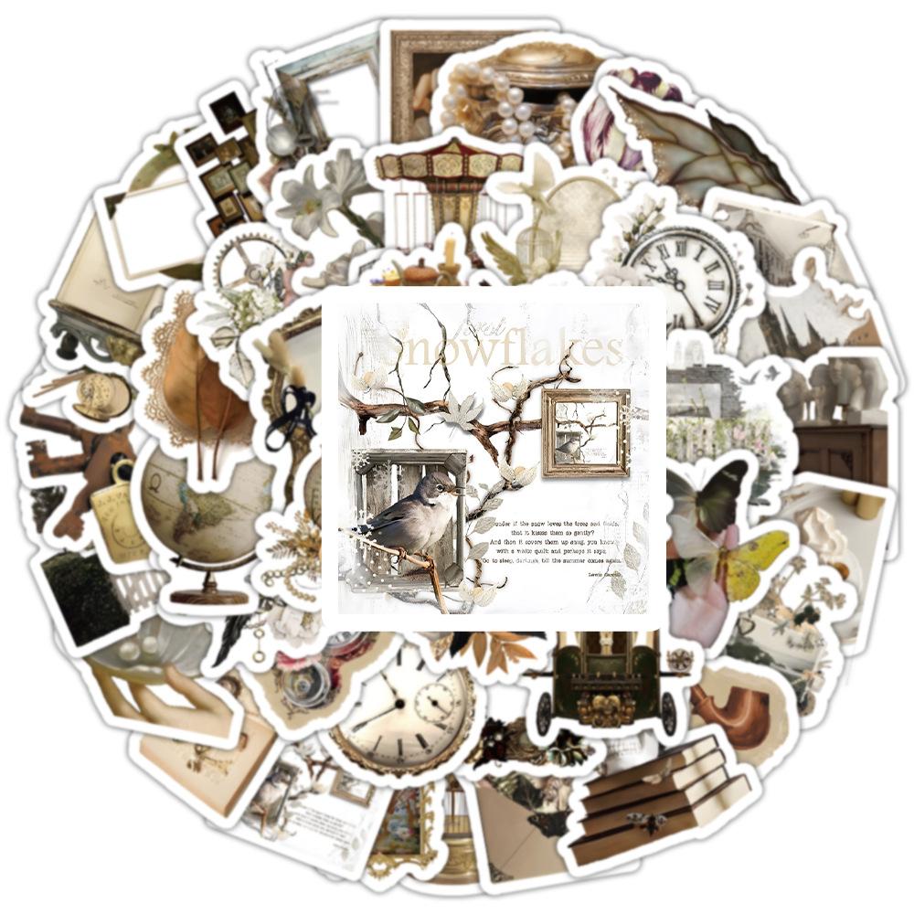 100Pcs/Set Retro Renaissance Art Q-1 Mini Stickers DIY Fashion Decals Stickers