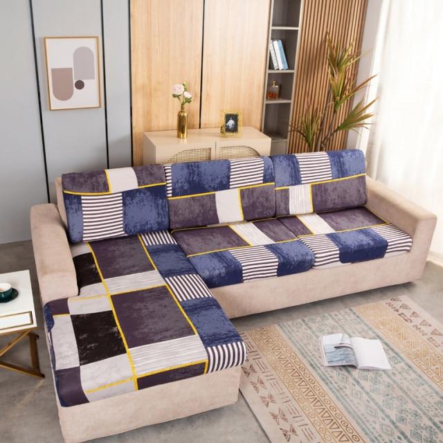 Чехол на диван с геометрическим принтом, эластичный, стрейч, защитный чехол для углового дивана, кресла, мебели, с дизайном легкой посадки