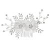 Хрустальная свадебная расческа для волос со стразами, расчески для невесты, белый цветок, боковые расчески для волос, головной убор в виде листа, свадебные аксессуары для волос для женщин и девочек