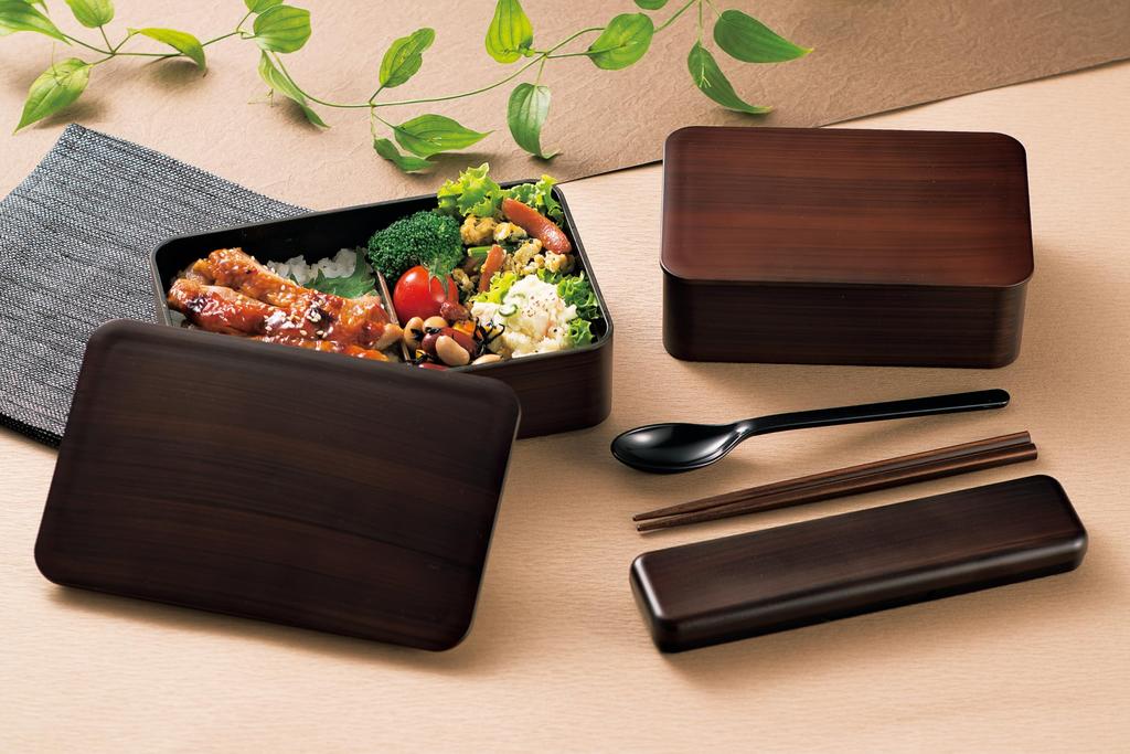 Tatsumiya Wood Grain Lacquer Lunch Box, Single-Tier, Tochigi Wood Grain, 1000mm, 30470mm