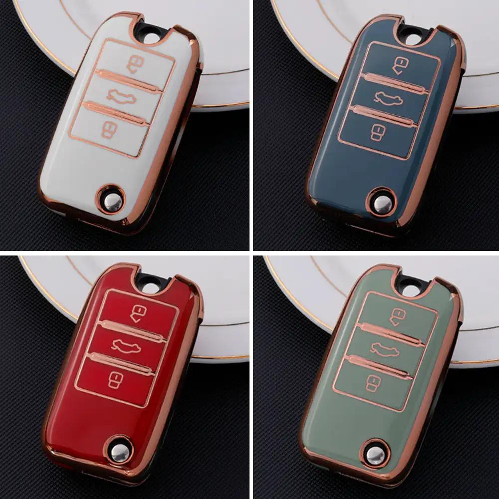TPUCar Smart Key CoverCase Holder Bag Keychain Fob Protector CoverLeather for RX5 MG3-MG7 MG ZS GT GS 350 360 750 W5 Accessories