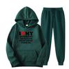 Women Hoodie Set Good Wife Good Girlfriend Hoodie Set I Love My Boy Friend Letter Print Design Hooded Top+ Loose Sweatpants Set