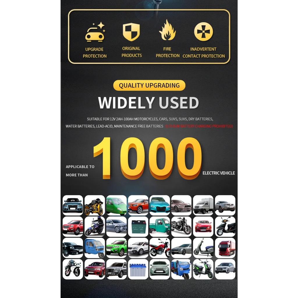 Полностью автоматическое зарядное устройство для автомобильного аккумулятора 110 В - 220 В - 12 В 6 А Интеллектуальная быстрая зарядка Мокрый Сухой Свинцово-кислотный Цифровой ЖК-дисплей