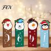 Rustic Christmas Home Decorations Wooden Tiered Tray Decor, Santa Reindeer Snowman Figurines Claus Tabletop Signs for Holiday And Ornament Displays