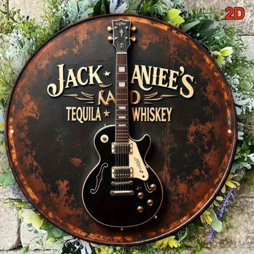 Винтажный металлический настенный декор Ретро гитарный знак для бара Рустикальное искусство кантри-музыки