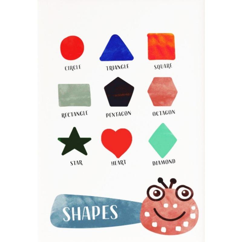 Формы алфавита Числа Дни Месяцы Образовательный Минималистичный Плакат для Класса Холст Живопись Настенные Картины Домашний Декор Детская Комната