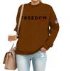 Women's Casual Fashion Round Neck Long Sleeve  Printed Sweatshirt