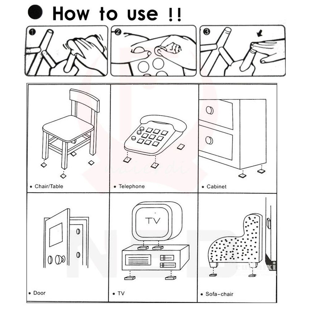 Soft Self-adhesive Table Bumper Floor Protector Anti-slip Mat Furniture Leg Pads Anti Noisy