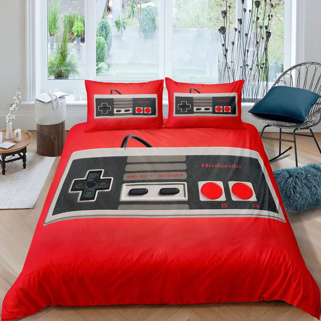 Gamepad Pattern Three-Piece Set Suitable For Boys And Girls Bedroom Decoration Duvet Set