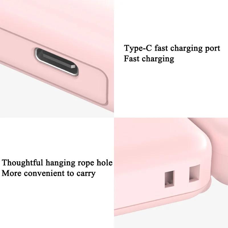 Мини-вентилятор 3-в-1, носимый на шее, ручной, со складным зеркалом и Power Bank, тихий, компактный и портативный для летних видов спорта