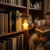 Vintage Style Library Ghost Figurine Lantern LED Lighting Book Nook Lamp  Bookshelf Decor