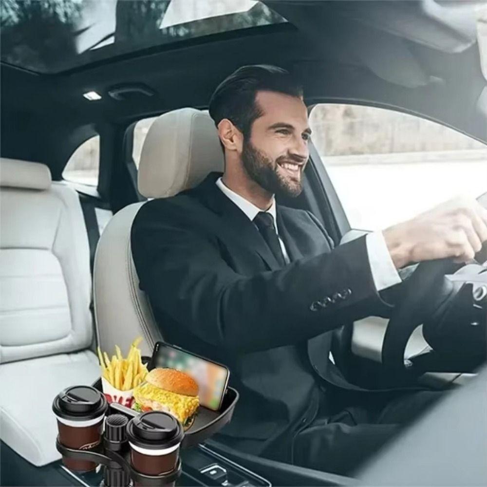 360° Rotation Cup Holder Food Trays Detachable Design Car Food Storage Rack  Snack