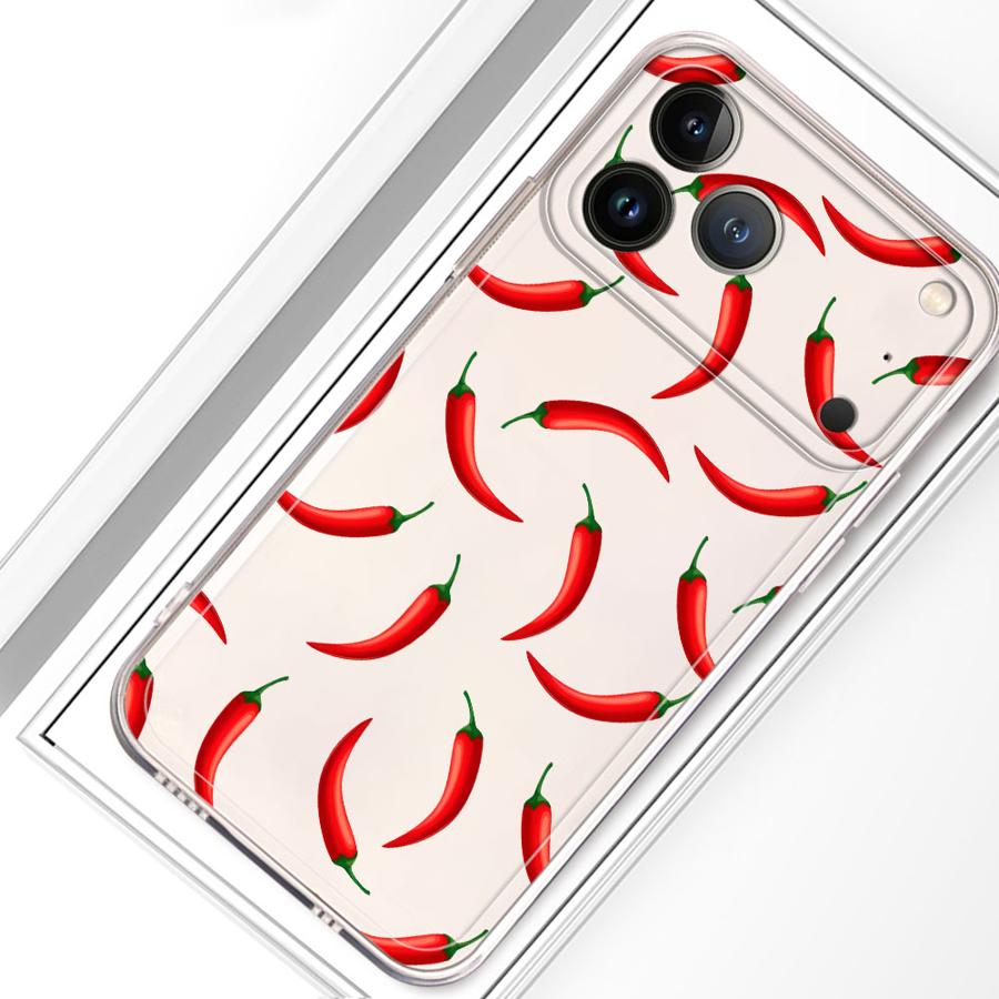 Мягкий чехол для телефона с фруктами и чили для iPhone 17 Pro Max 12 Mini 15 XS Max 13 Pro 16 7 8 Air 14 Plus XR 11