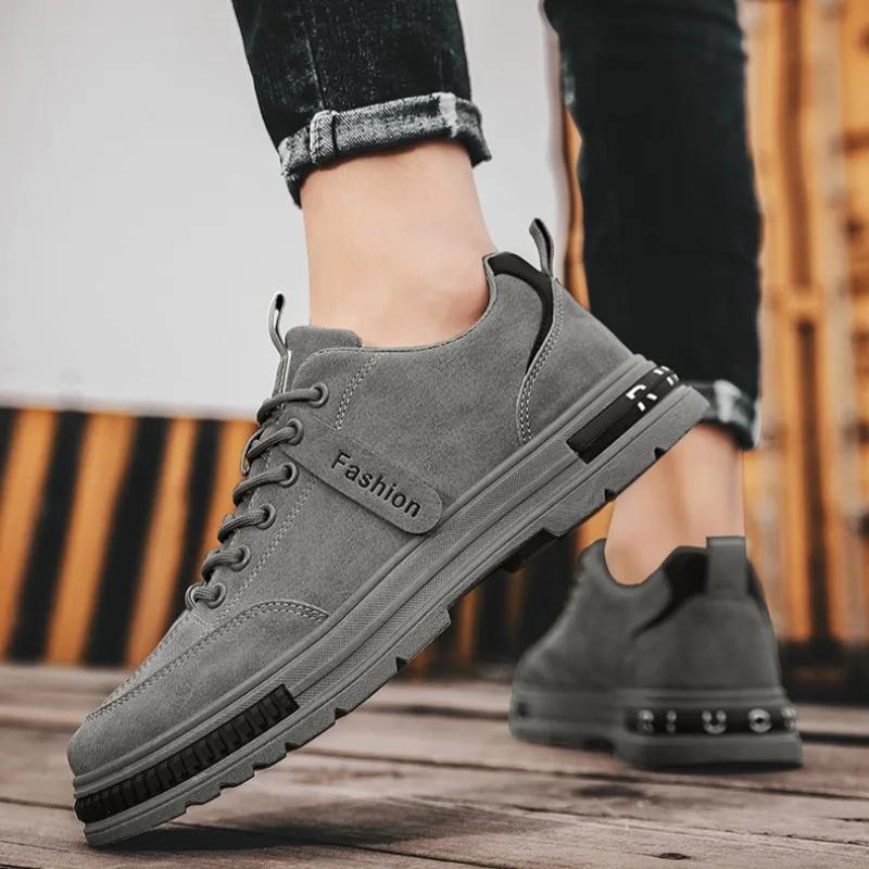 Мода 2024 года, осень, новые мужские кроссовки на шнуровке, повседневная обувь для улицы, износостойкая рабочая обувь для мужчин, рабочая защитная обувь Zapatillas Hombre