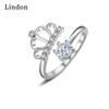Lindon Classic Copper Alloy Zircon Ring Ladies Jewelry Wedding Promise Party Gift