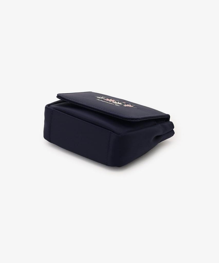 Косметичка Afternoon Tea Living Pouch JQ54, Мини-косметичка с вышивкой цветов и зеркалом, Темно-синяя
