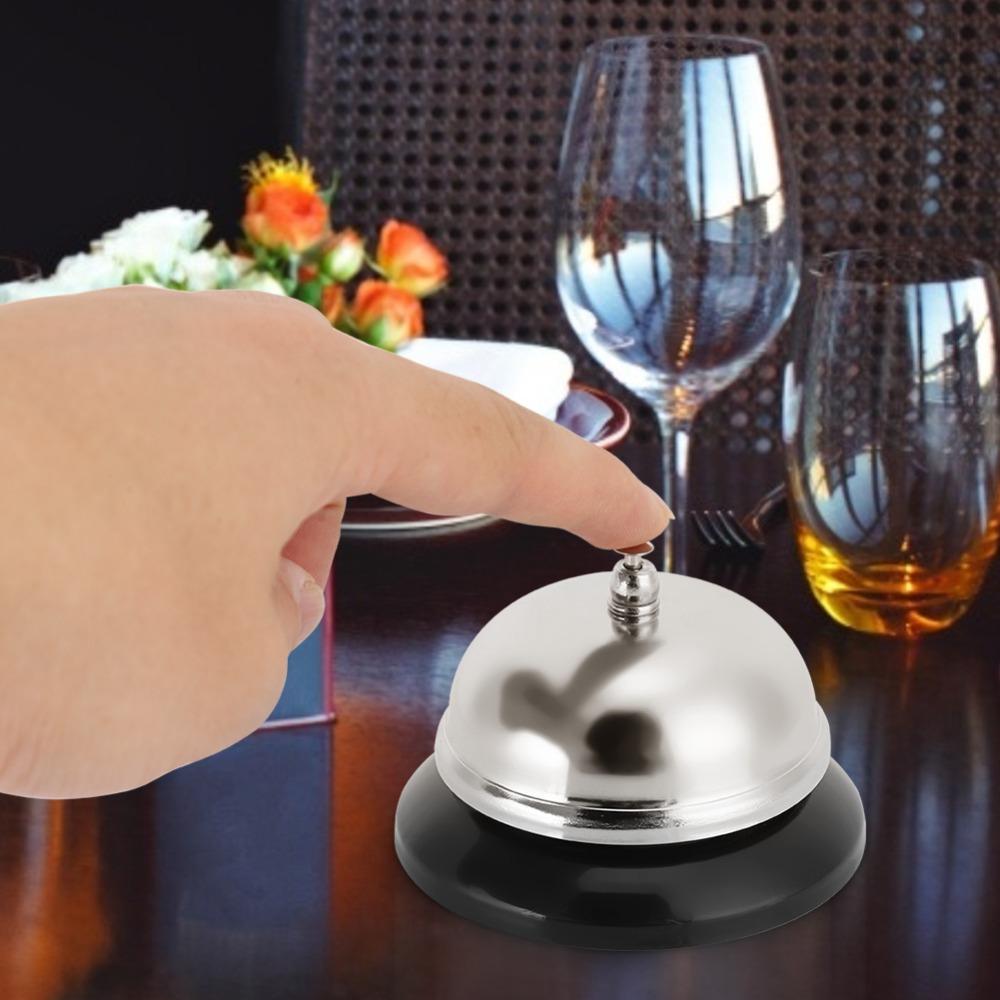 Silver Desk Service Bell Loud and Clear Ring Table Caller Dinner Call Bell Kitchen/Restaurant
