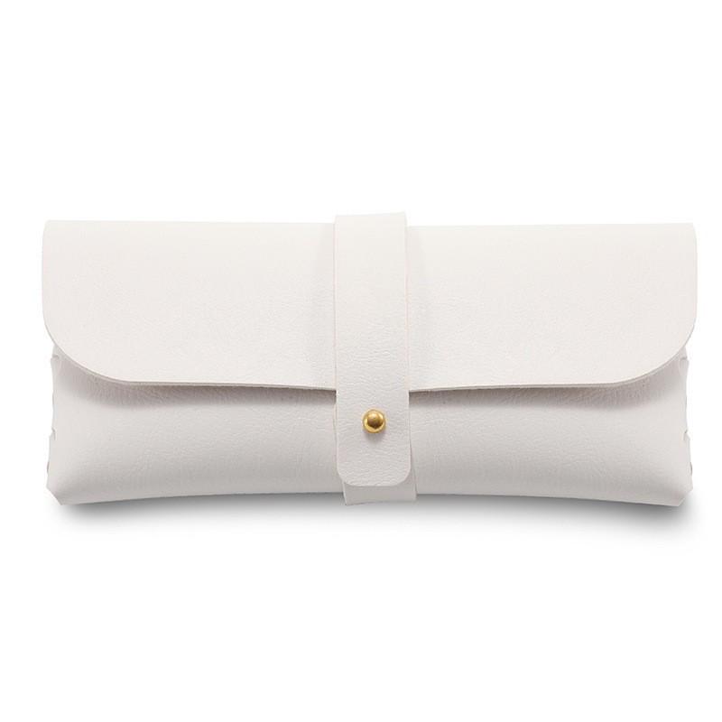 Модный чехол для очков из ПВХ кожи на кнопке - Черно-белый мягкий чехол, в наличии